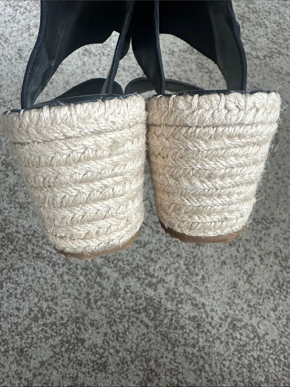 Eileen Fisher Weslia Black Leather Wedge Sandal 8